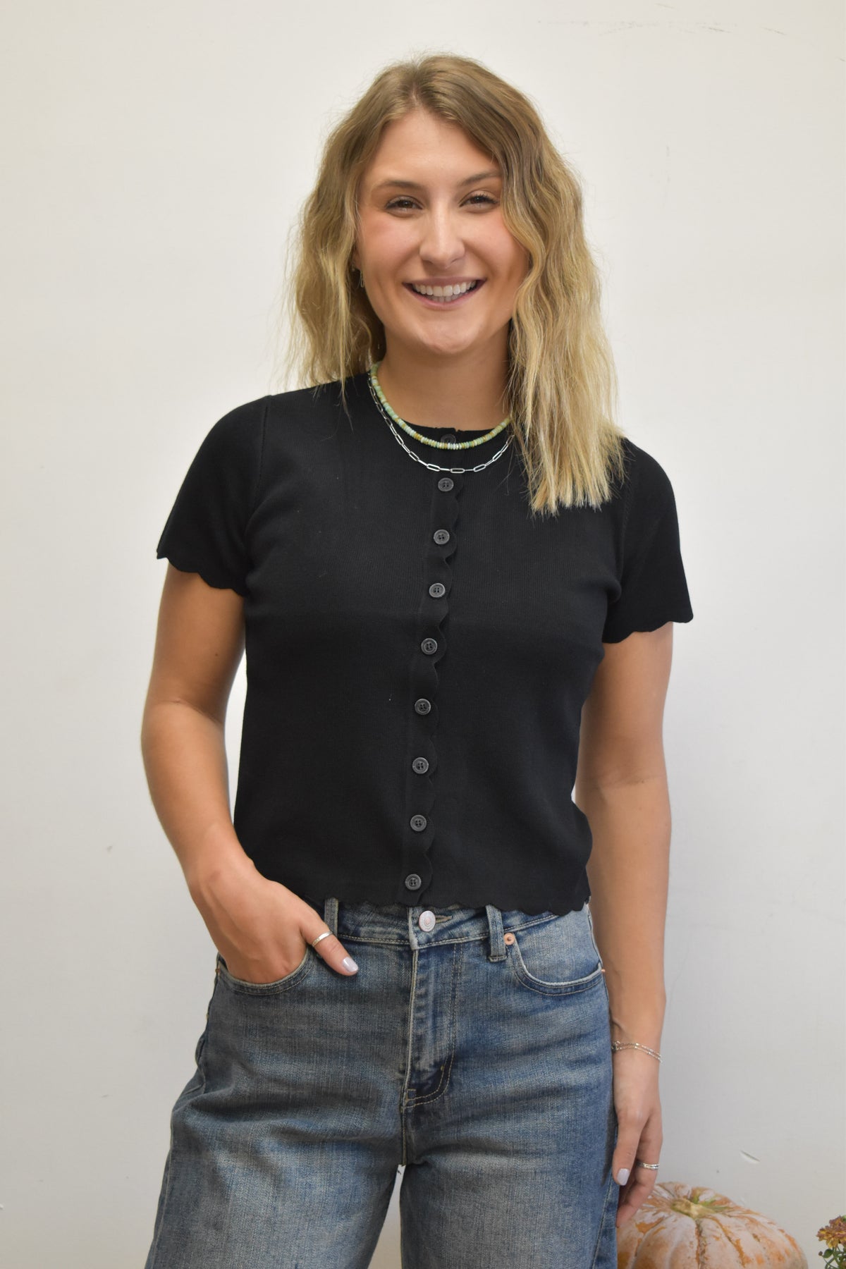 Shadow Scallop Top