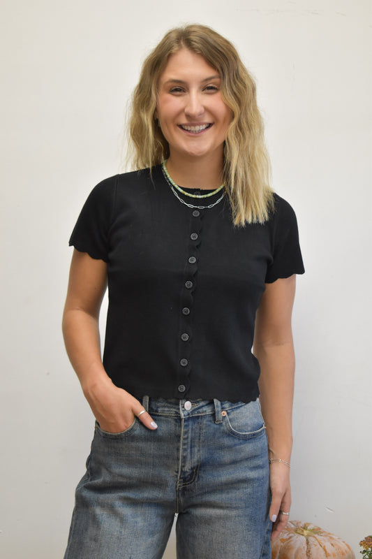 Shadow Scallop Top