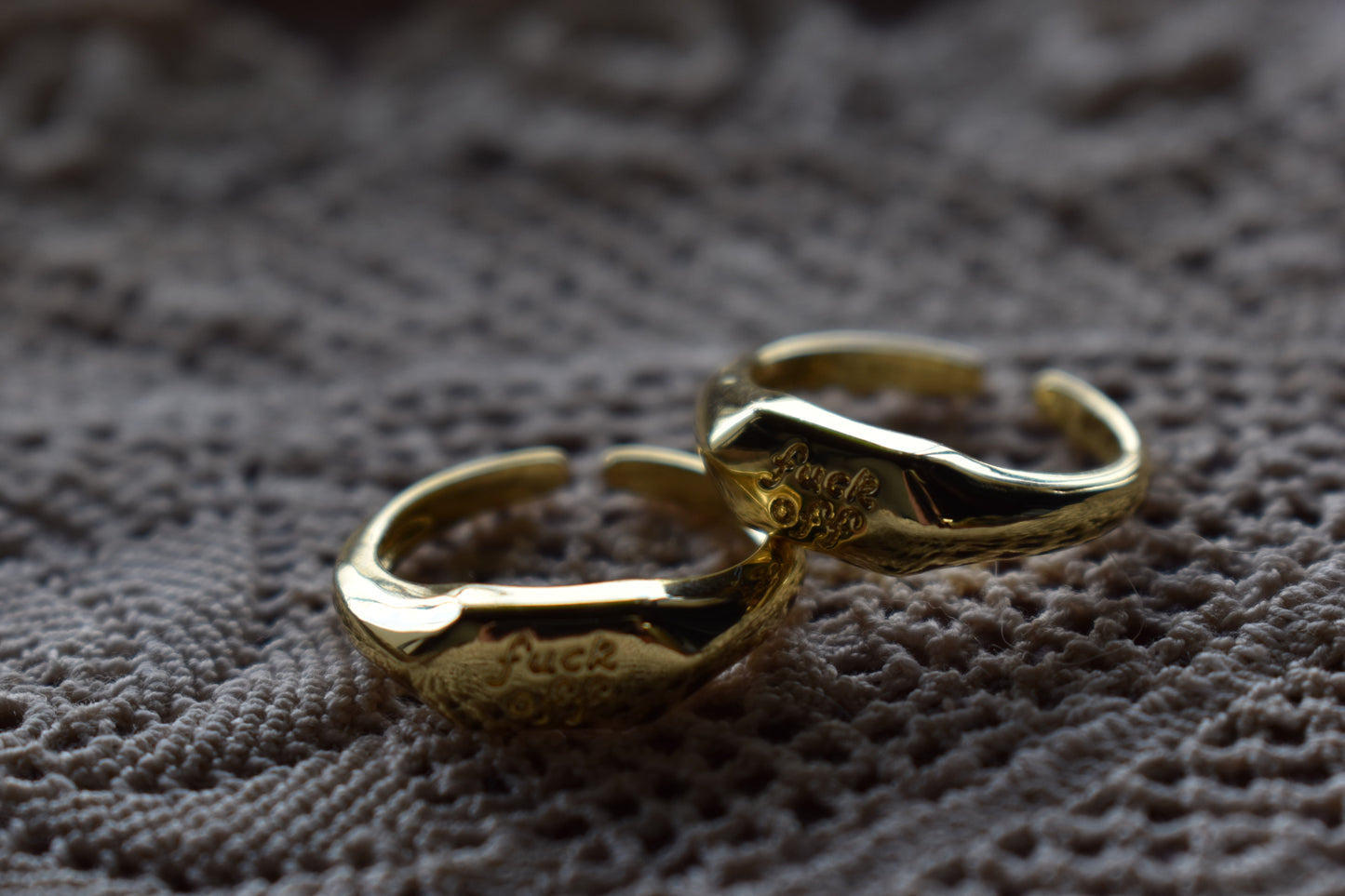‘ Fuck Off ‘ Engraved Signet Ring