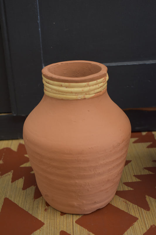 Regina Terracotta & Rattan Vase