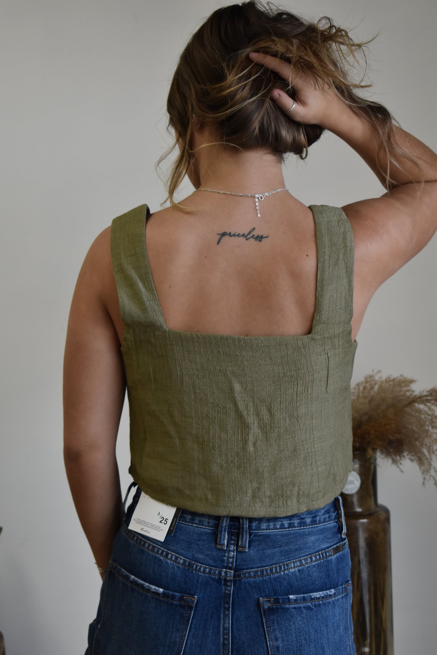 Olive Square Neck Tank