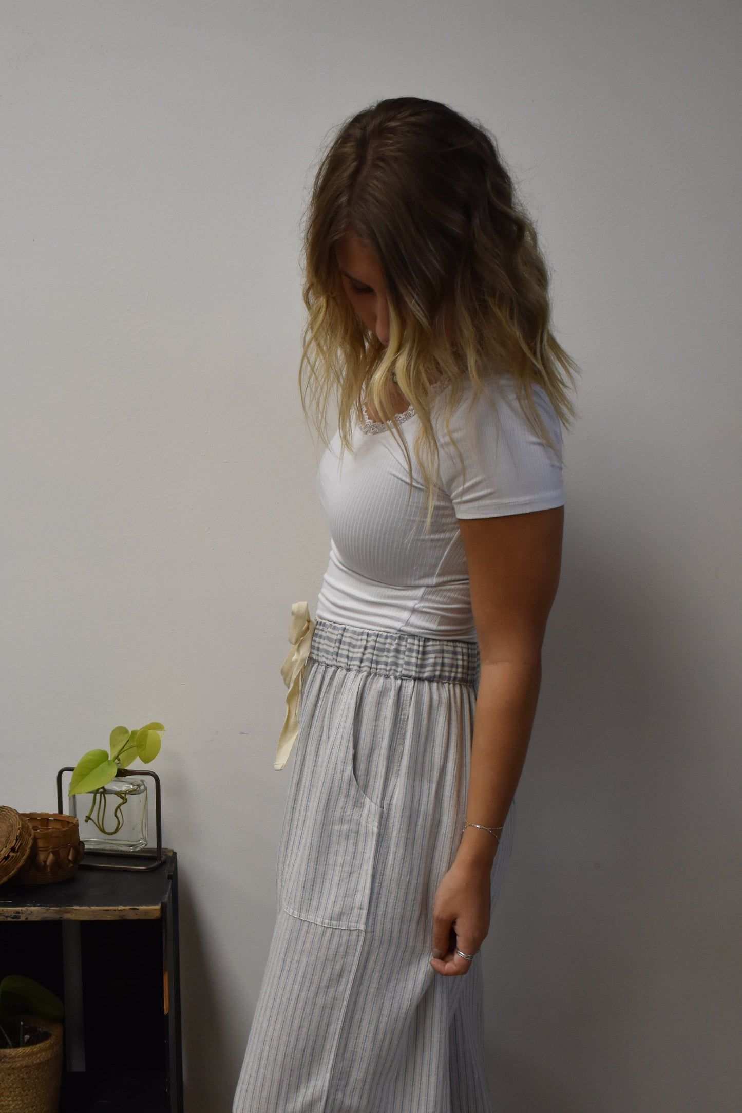 Sweetheart Lace Ribbed Tee
