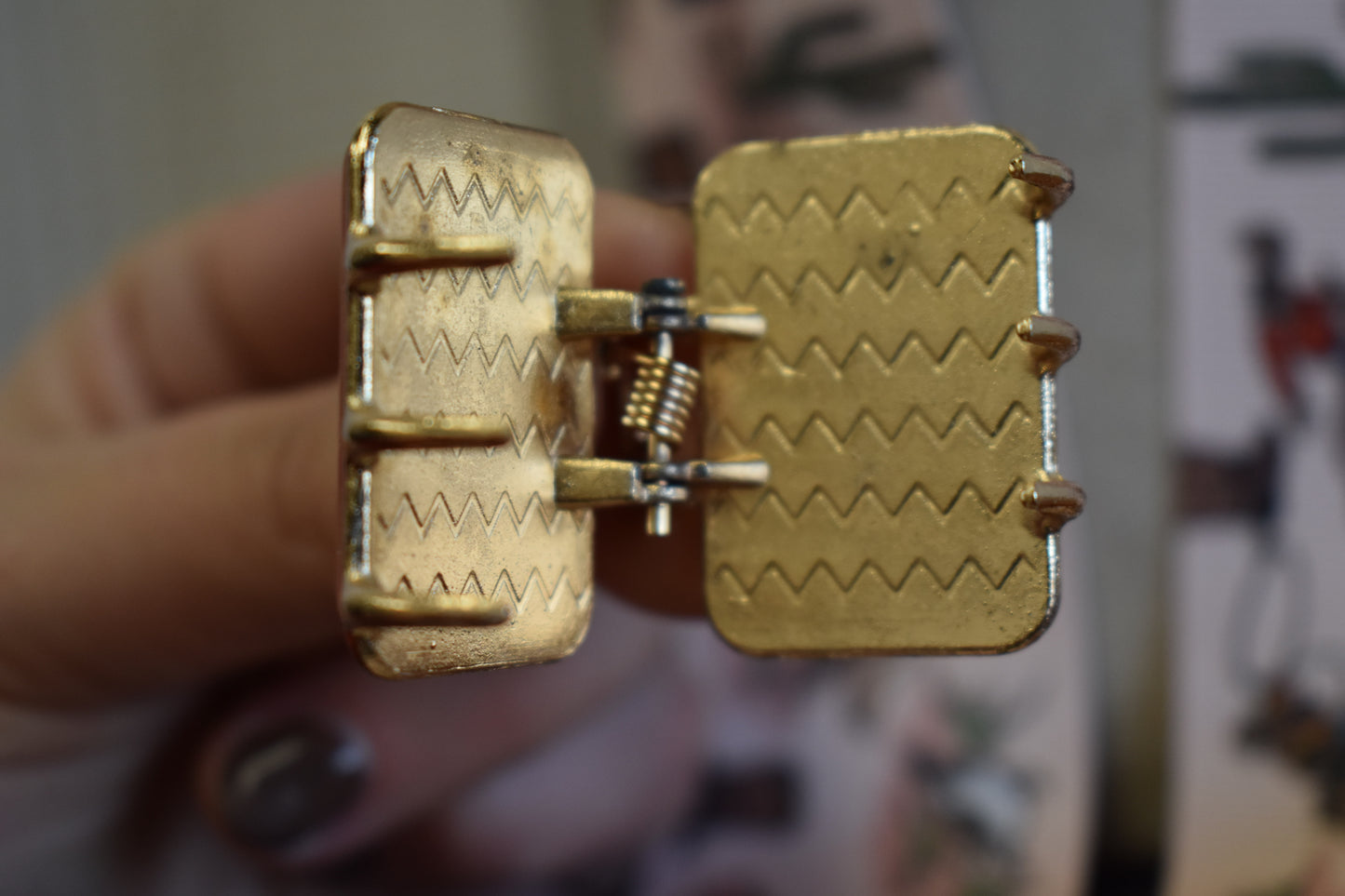 Square Checkerboard Hair Clip