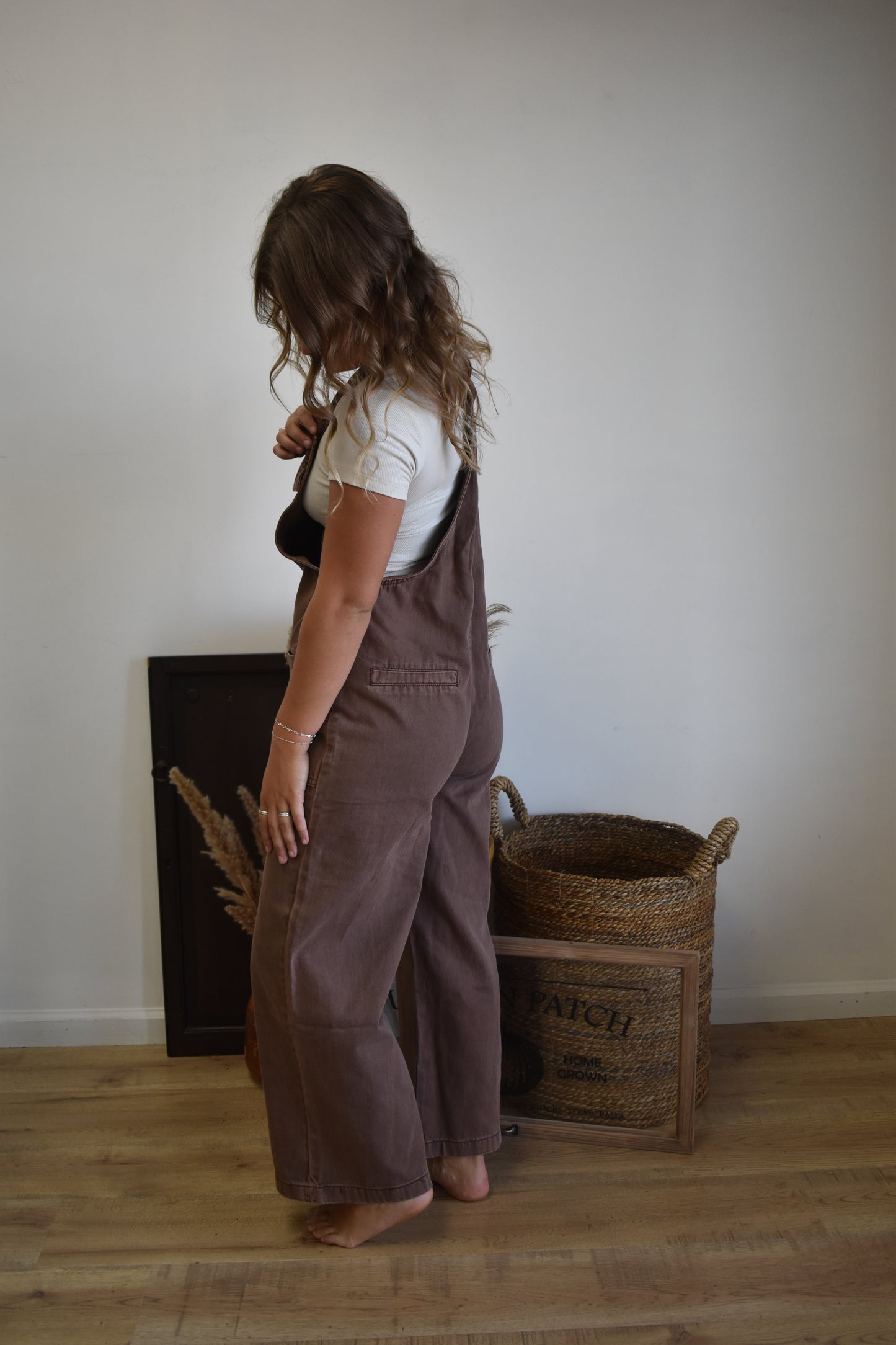 Mahogany Denim Overalls