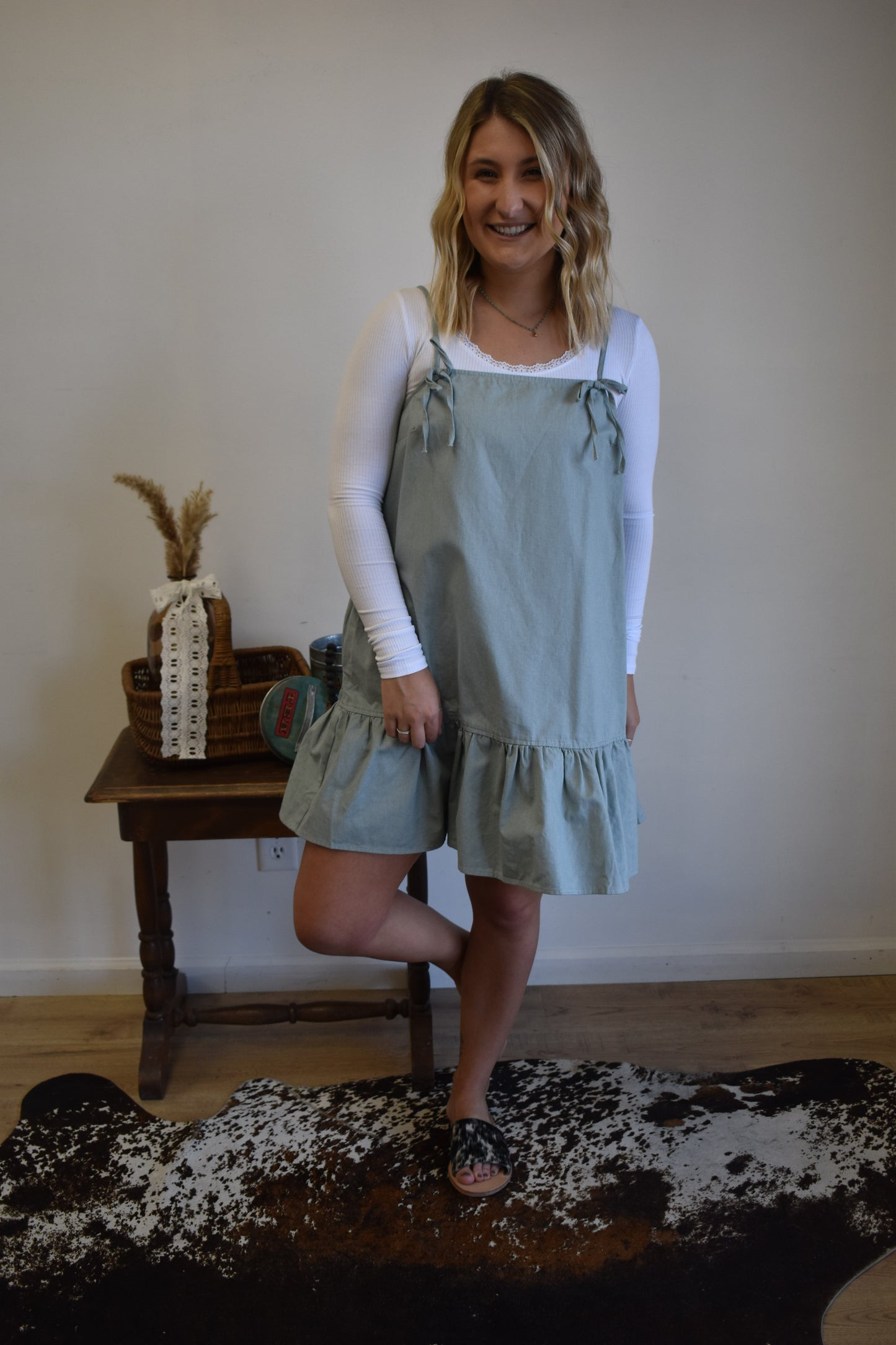 Denim Twill Bow Dress