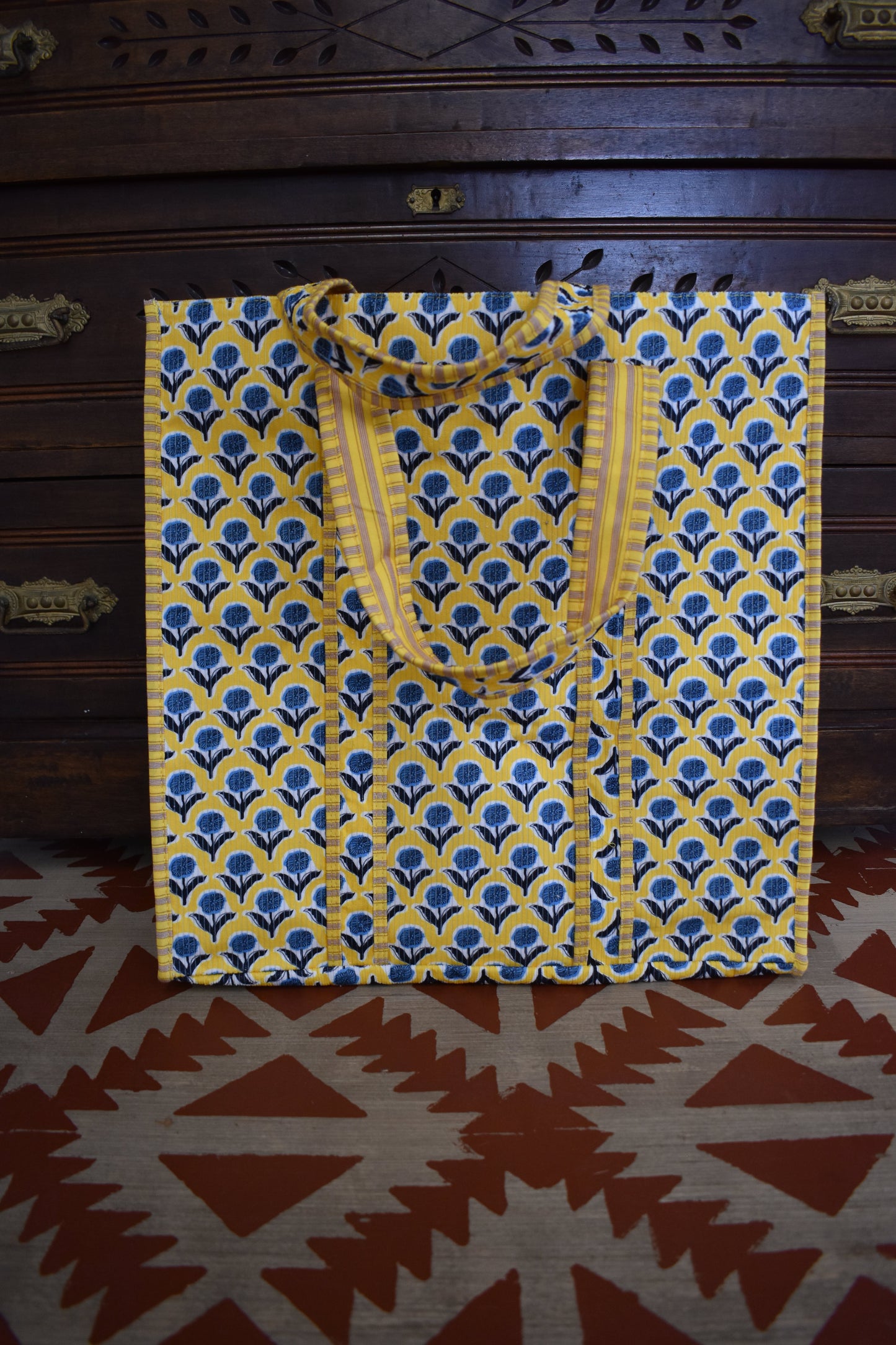 Reversible Quilted Floral Tote