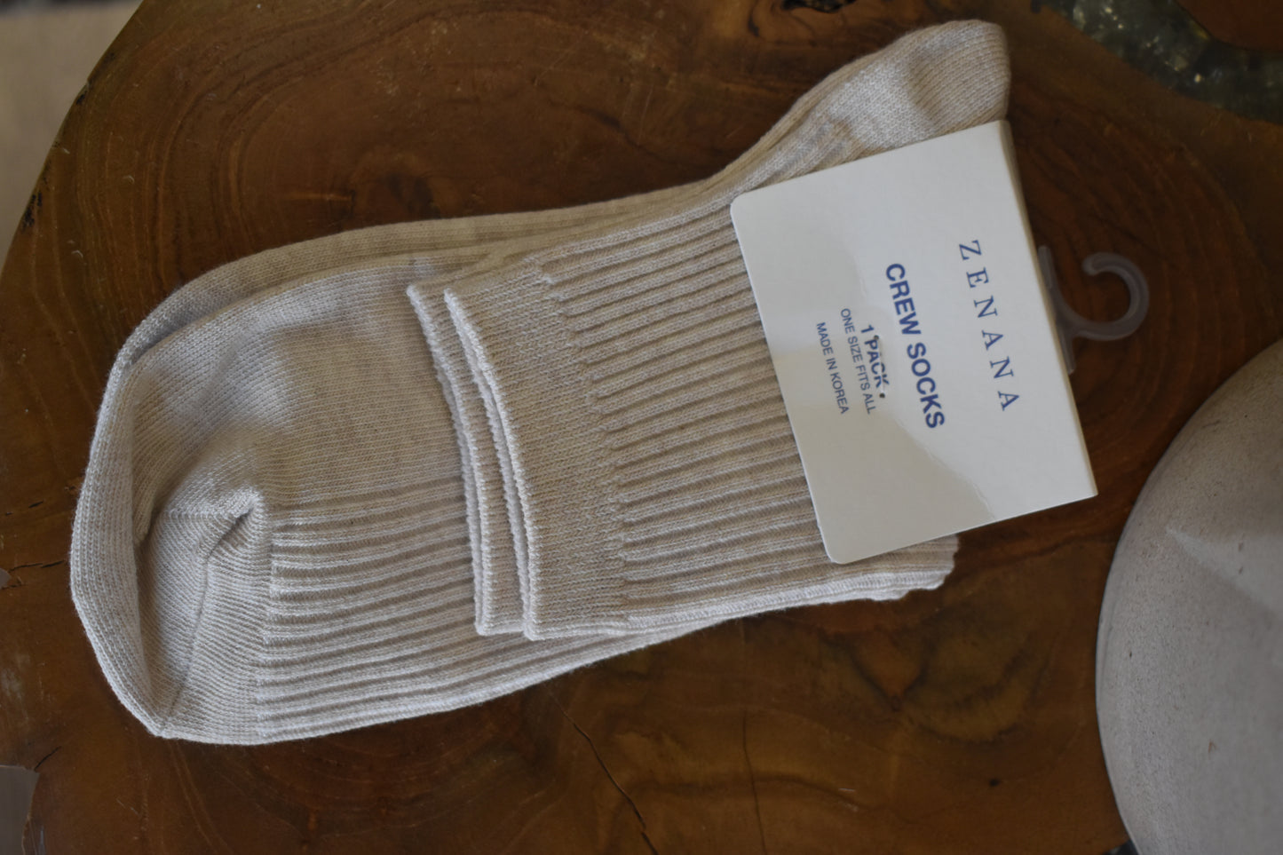 Ribbed Crew Socks