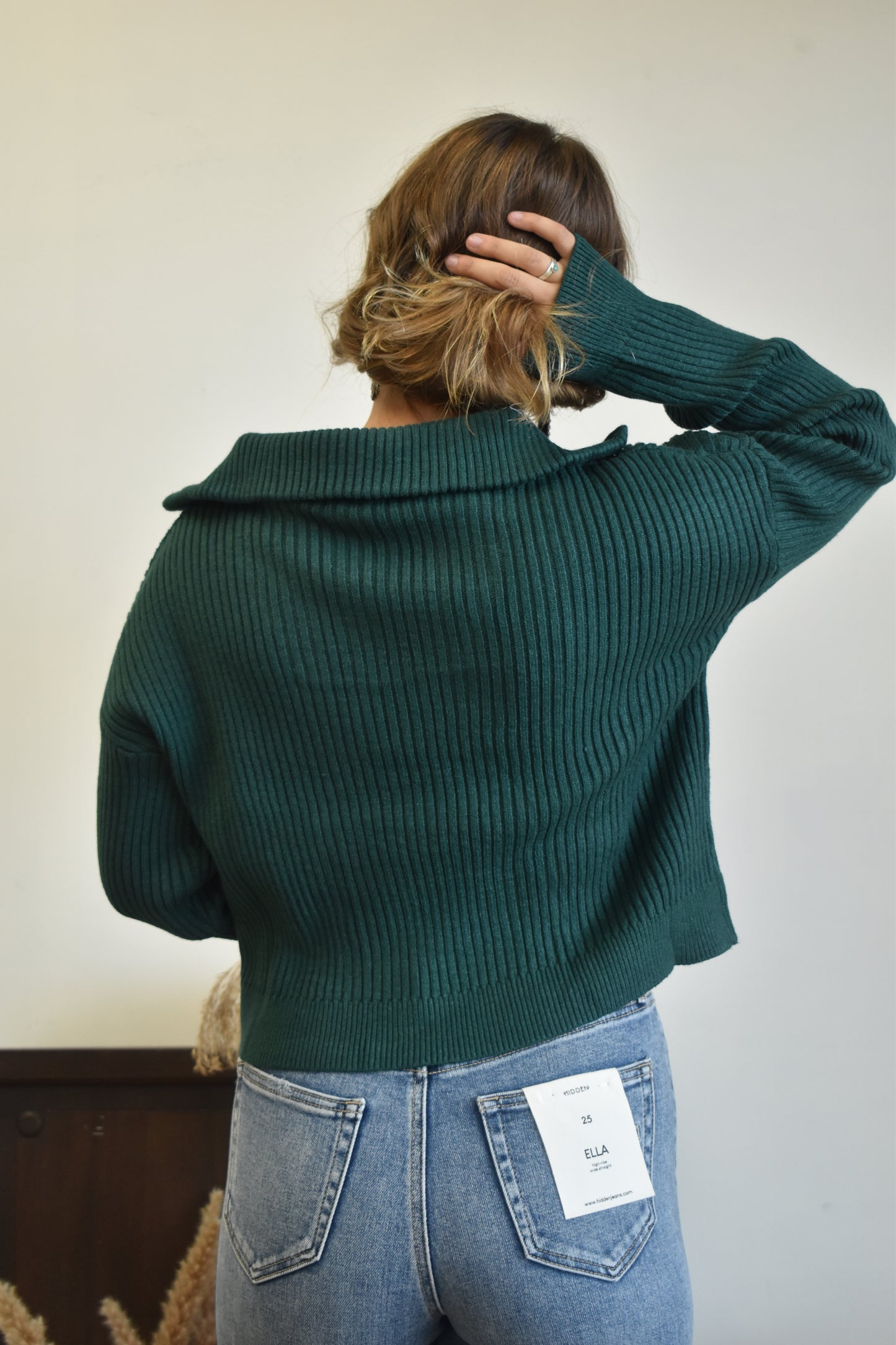 Hunter Green Quarter Zip Sweater