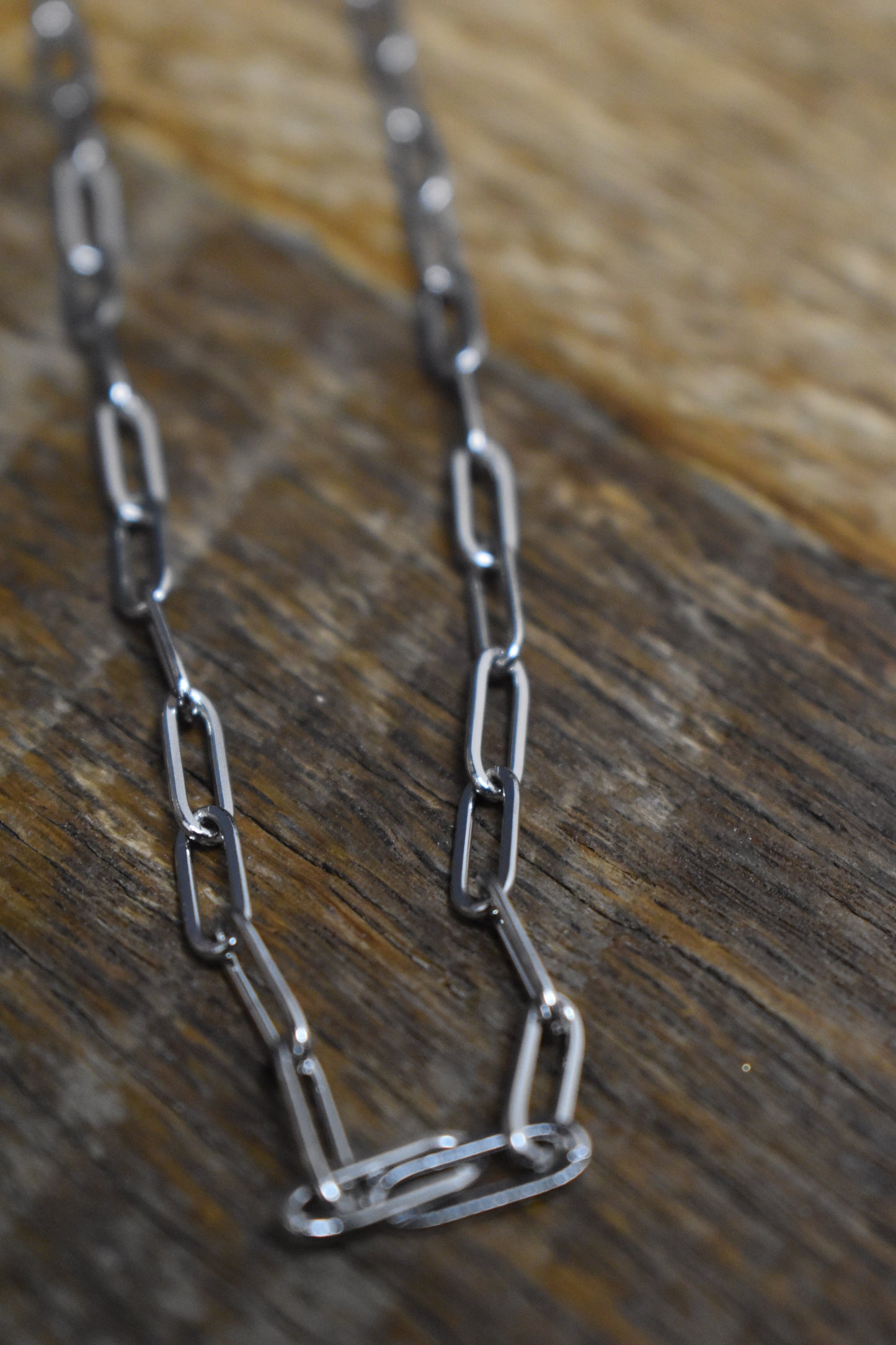 Silver Paperclip Link Necklace