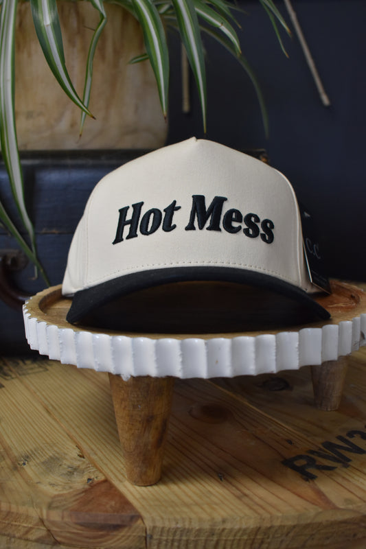 ‘Hot Mess’ Black Canvas Hat