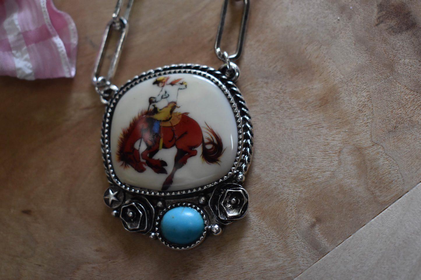 Chunky Bronc Pendant Necklace