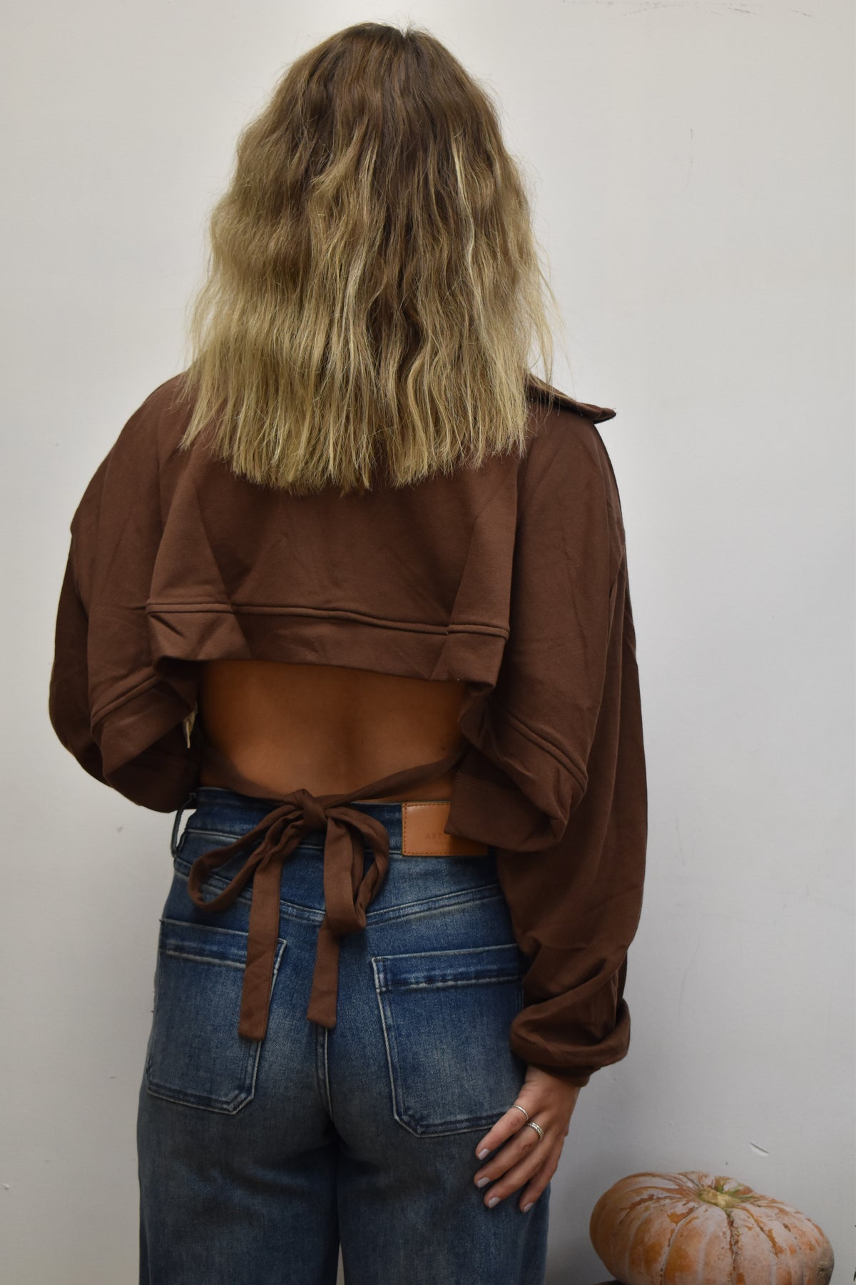Mauve Open-Back Pullover