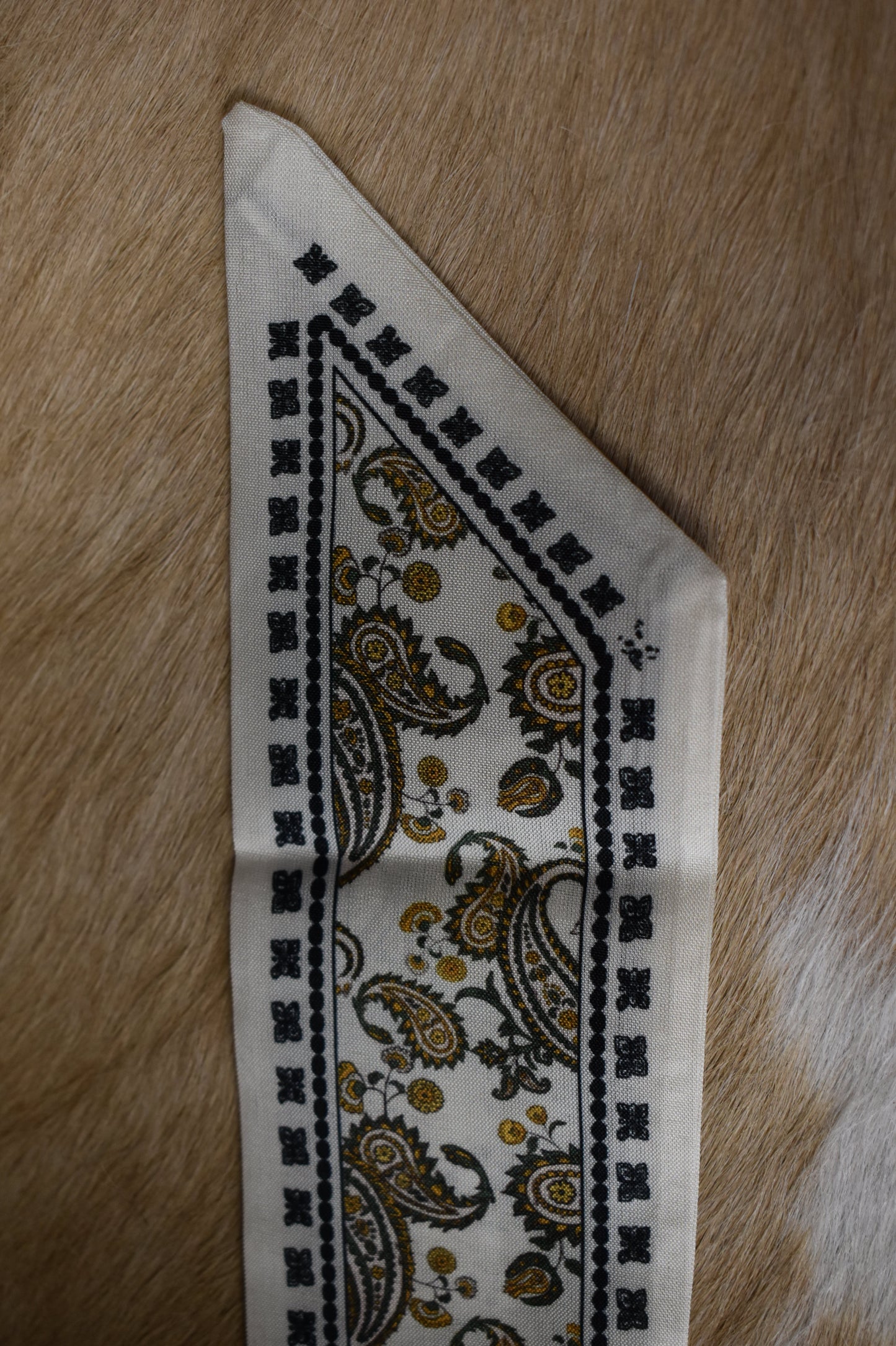Ivory Paisley Skinny Scarf