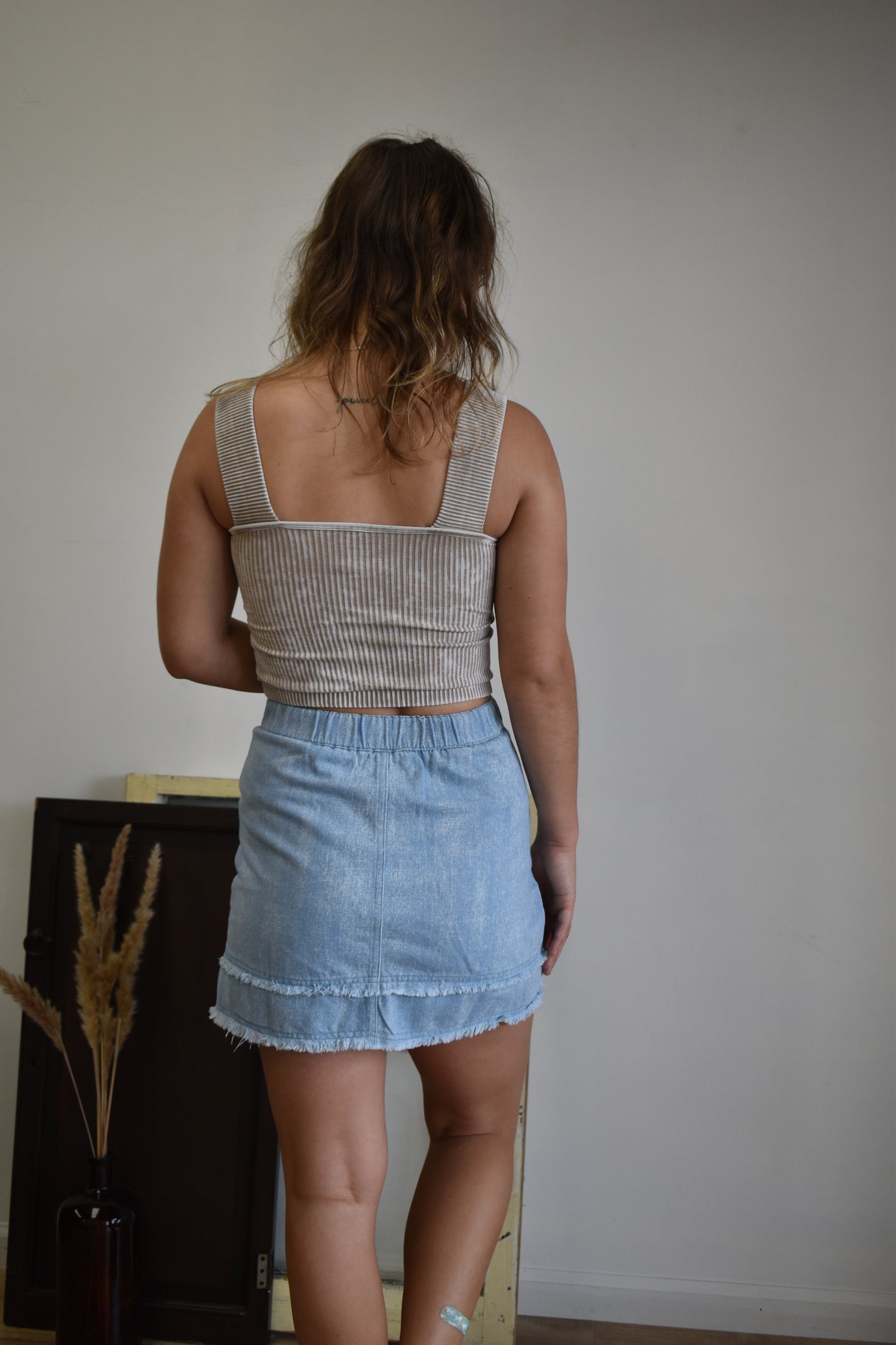 Light Washed Denim Skirt