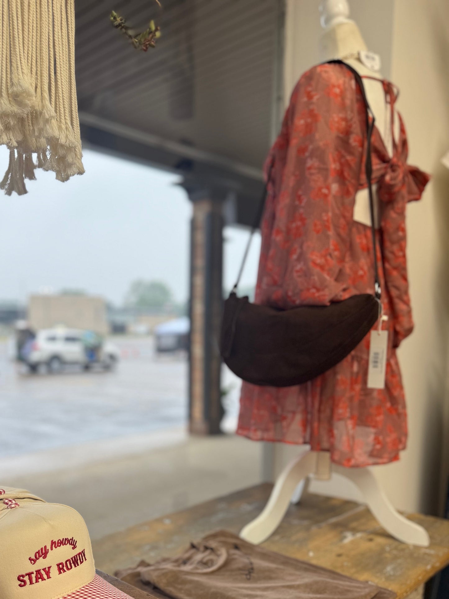 Mocha Suede Shoulder Bag