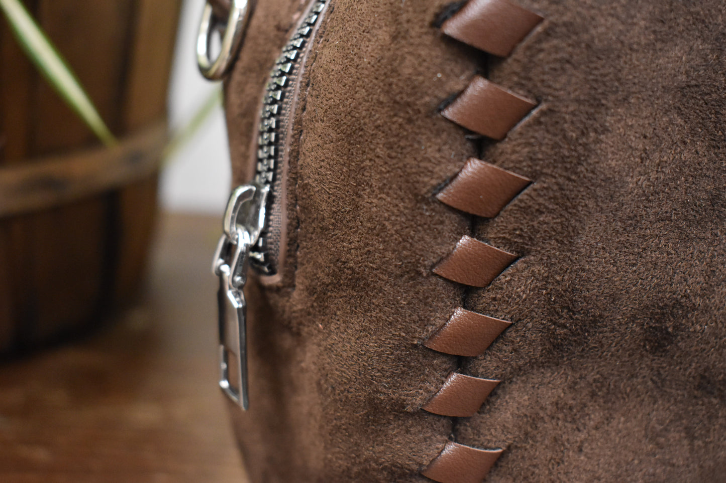 Woven Suede Bag
