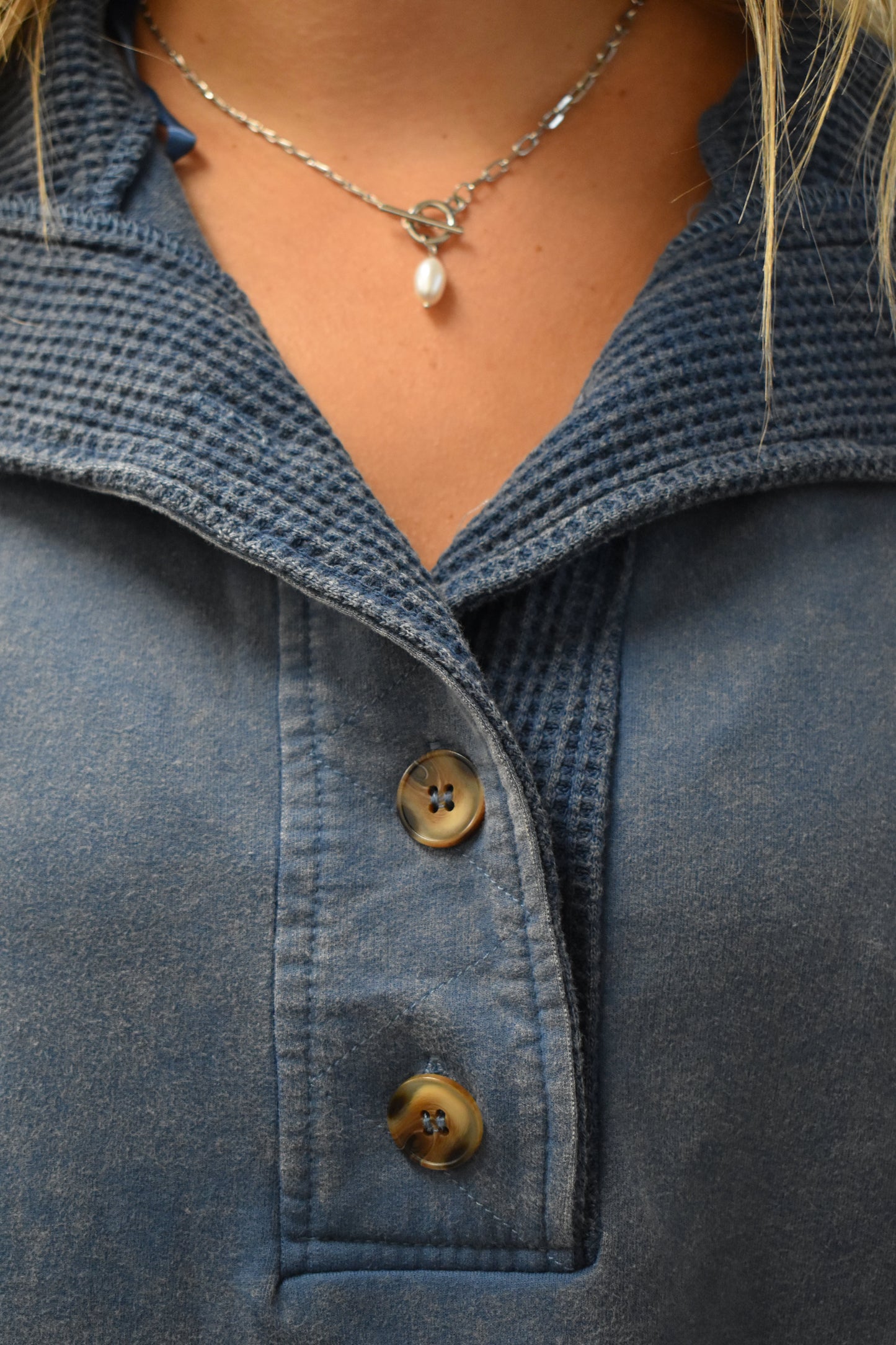 Mineral Washed Pullover: Denim