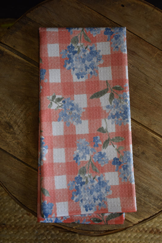 Patriotic Hydrangea Kitchen Towel