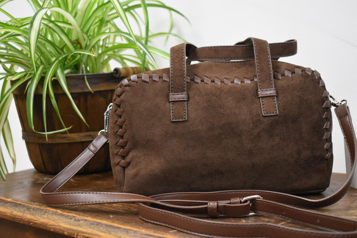 Woven Suede Bag