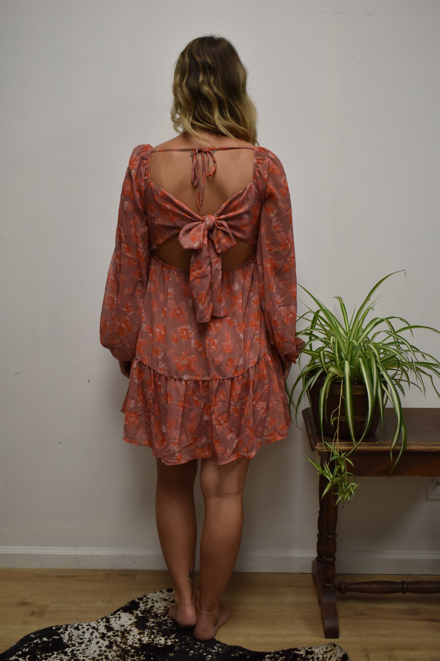 Open Back Floral Dress