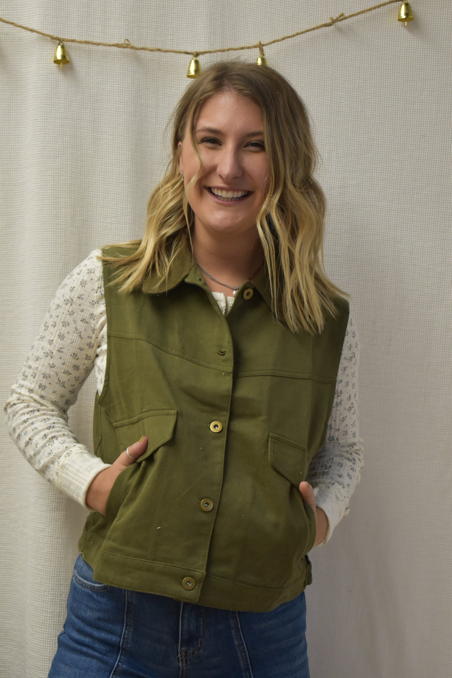 Olive & Chocolate Canvas Vest