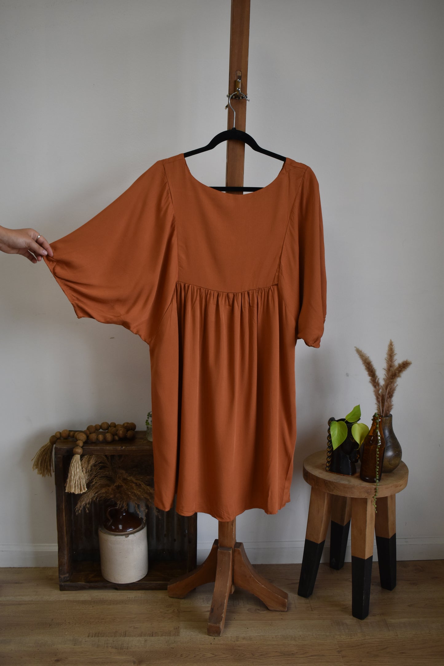 PLUS Floral Burnt Orange Dress