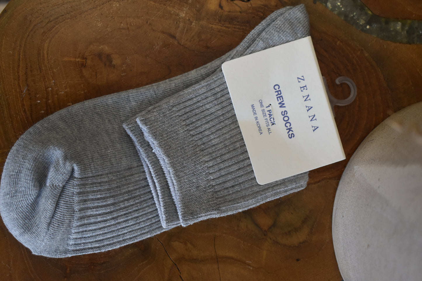 Ribbed Crew Socks