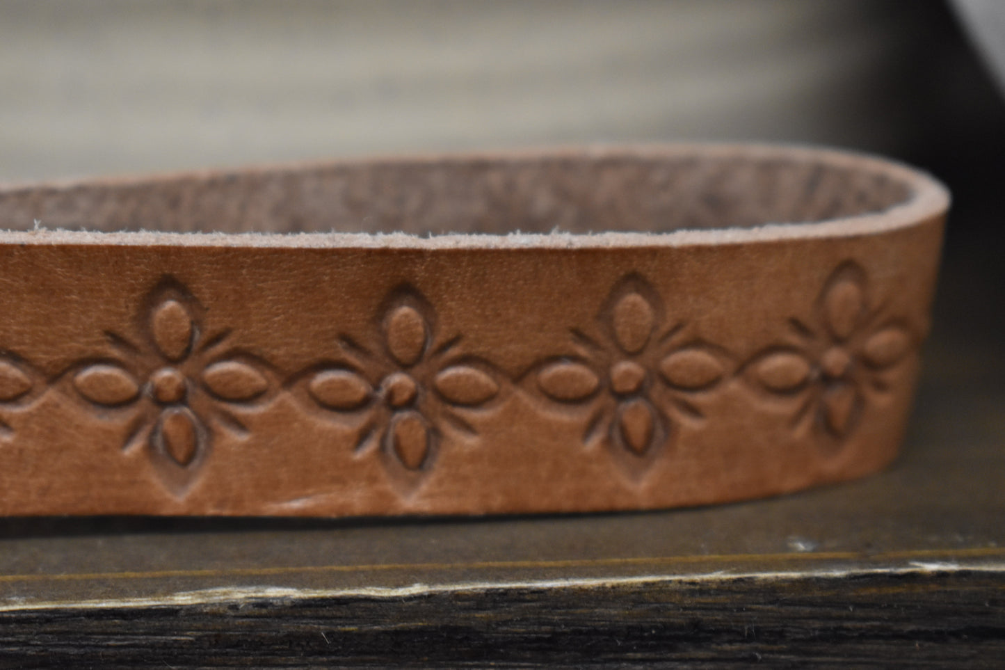 Leather Blossom Wristlet Keychain