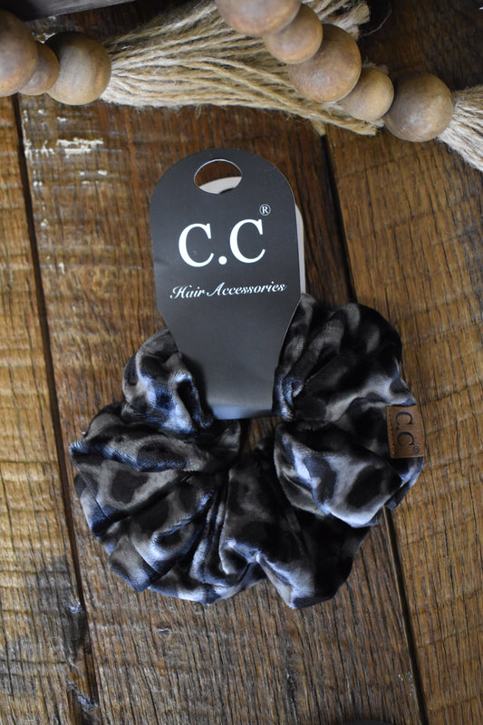 Velvet Leopard Scrunchie