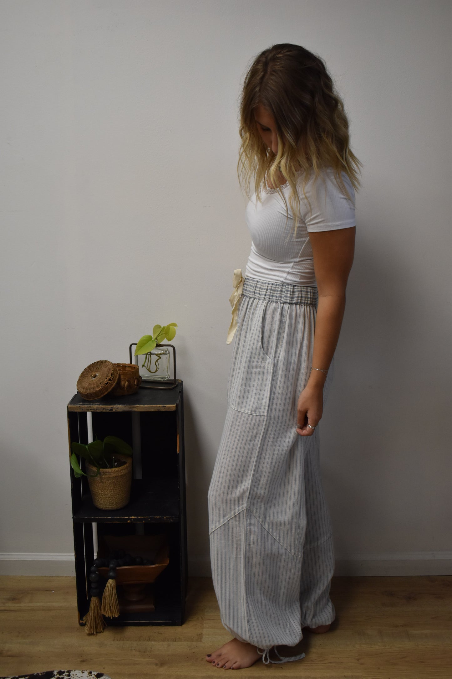 Pin-Striped Petal Pants