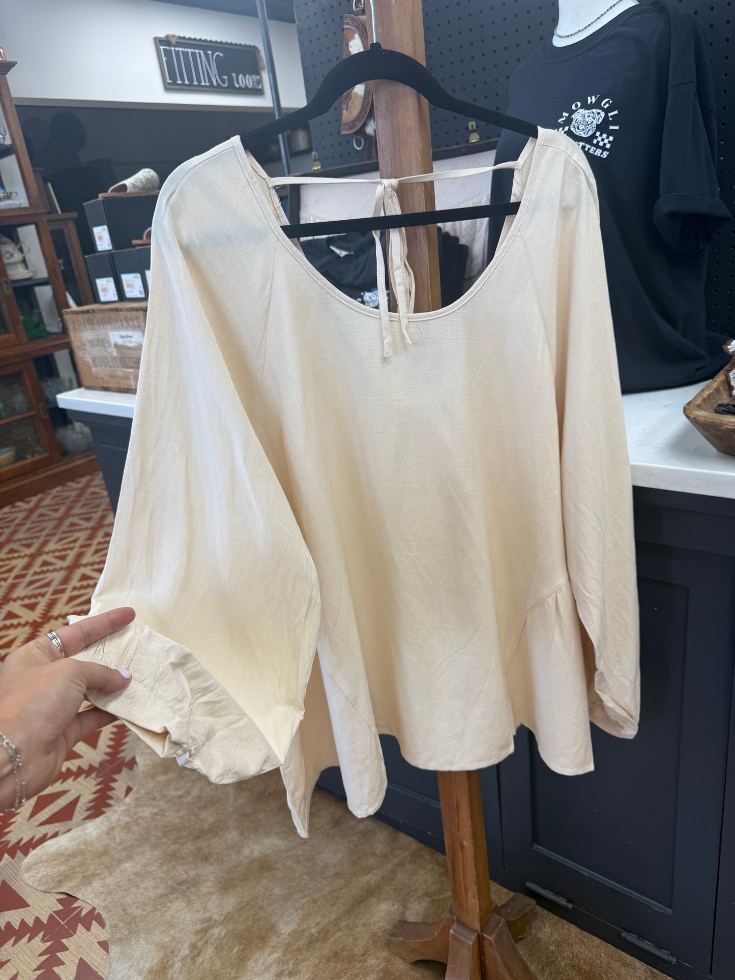 PLUS Cream Tunic Blouse