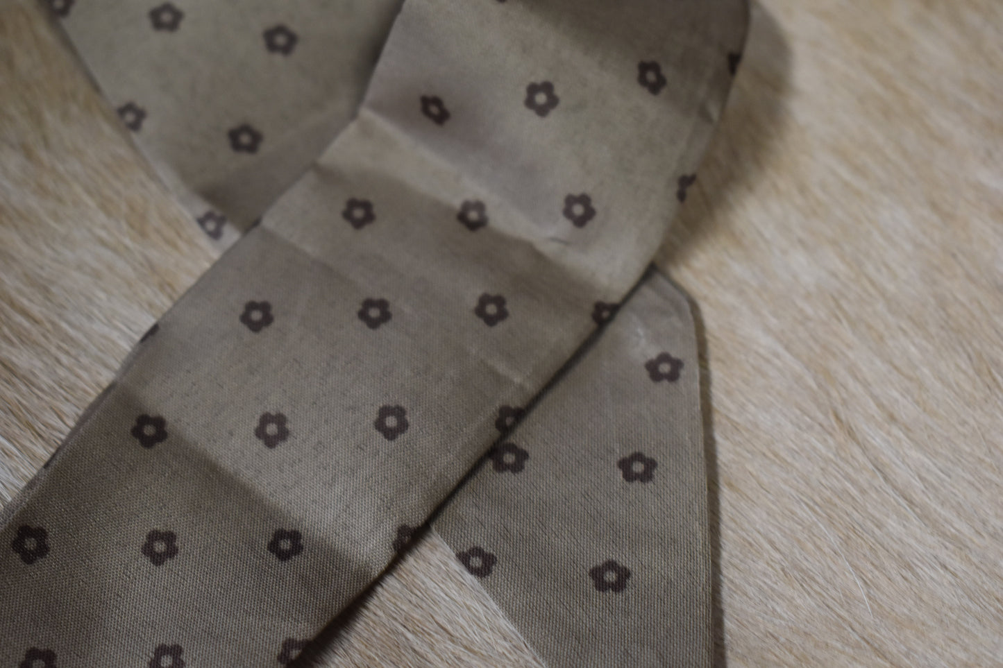 Flower Olive Skinny Scarf