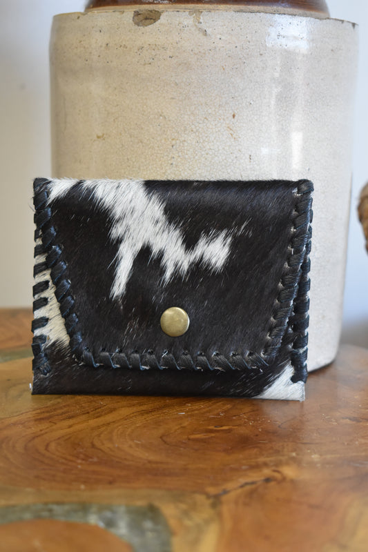 Stitched Cowhide Coin Purse