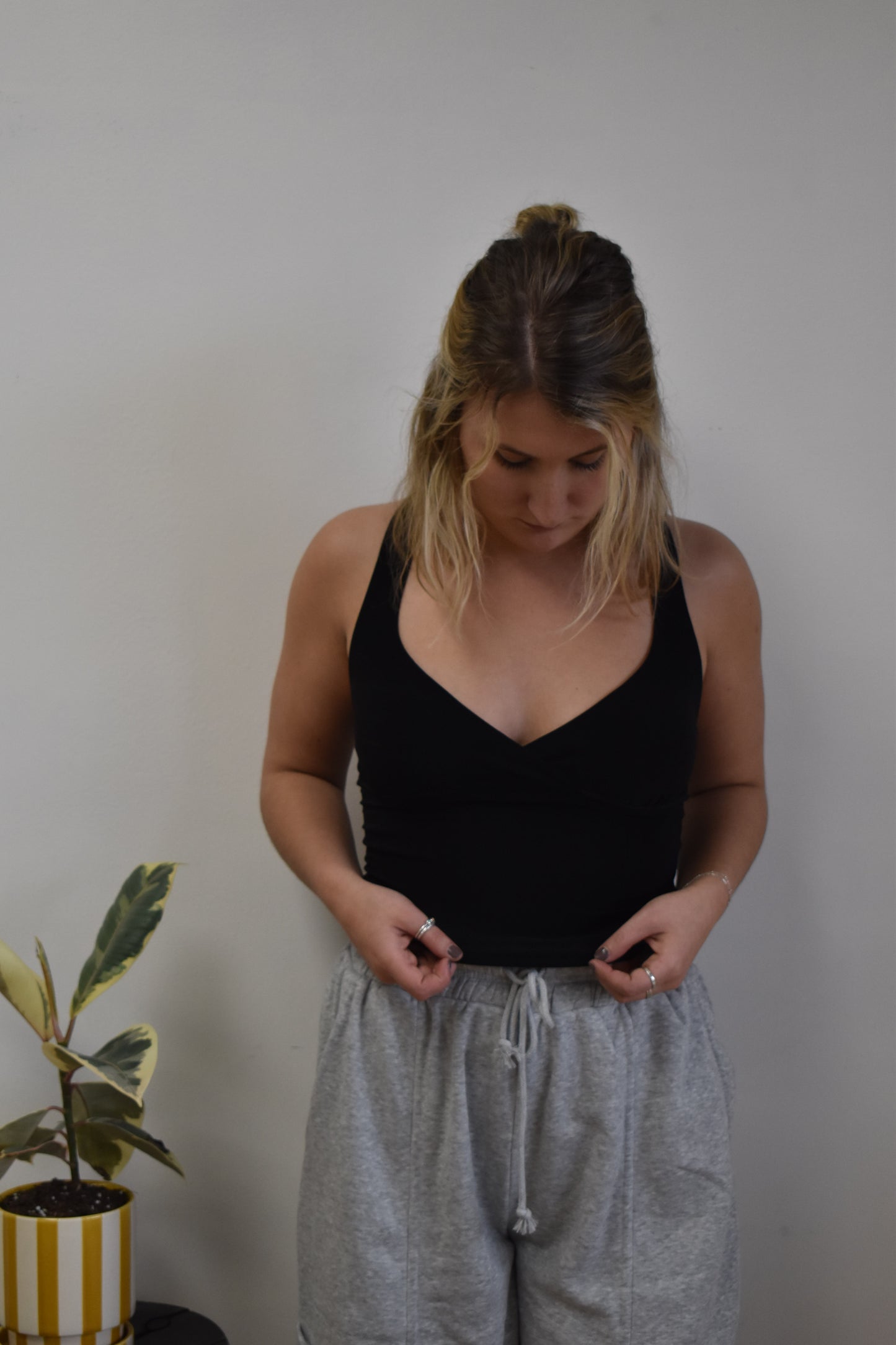 Black Crisscross Back Ity Tank