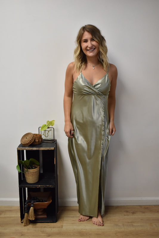 Moonlit Drift Satin Dress