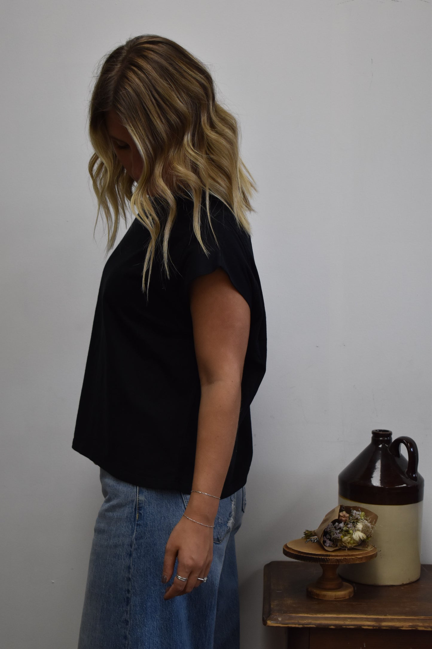 Oversized Basic Tee: Black