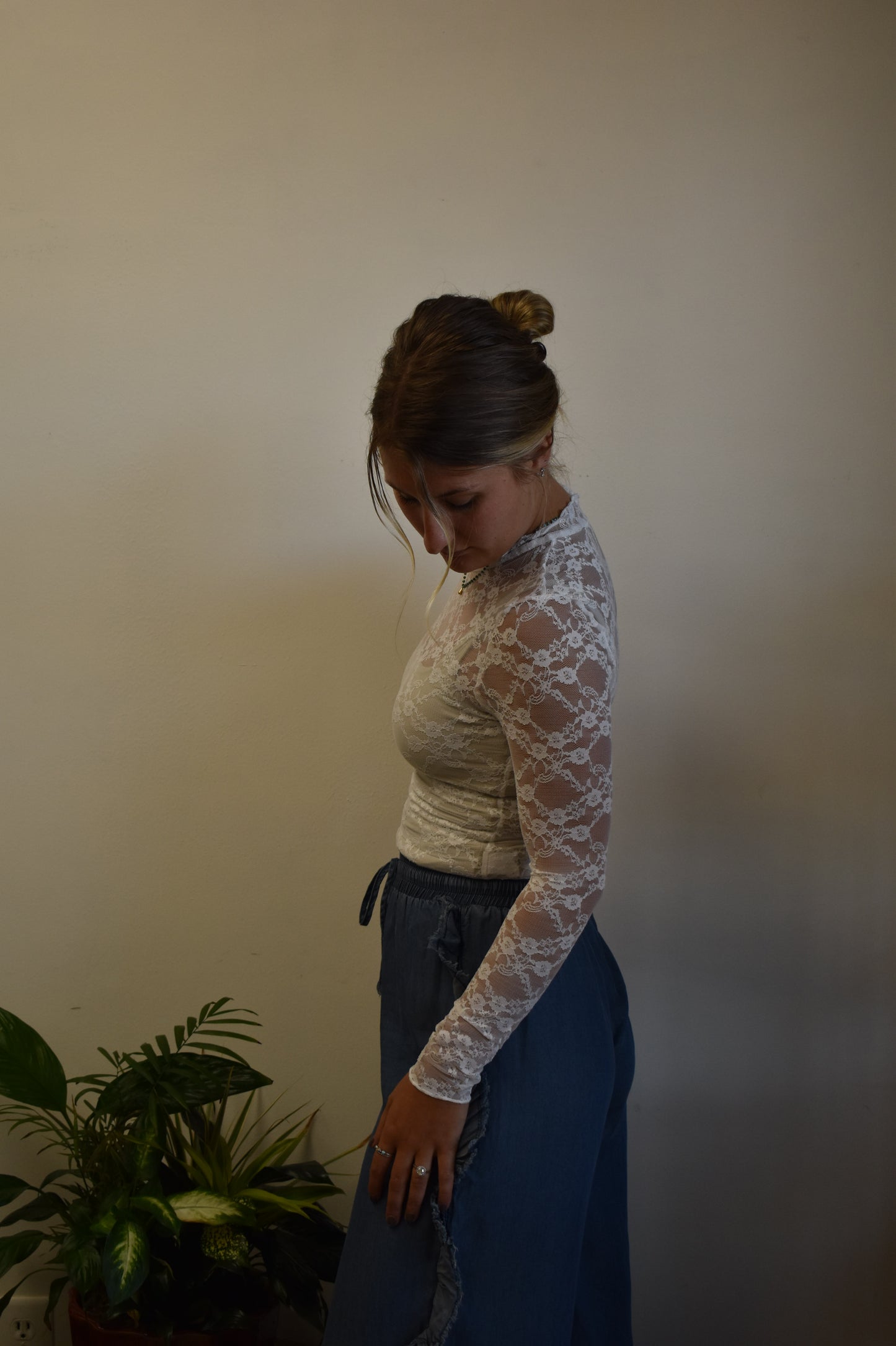 White Lace Mockneck