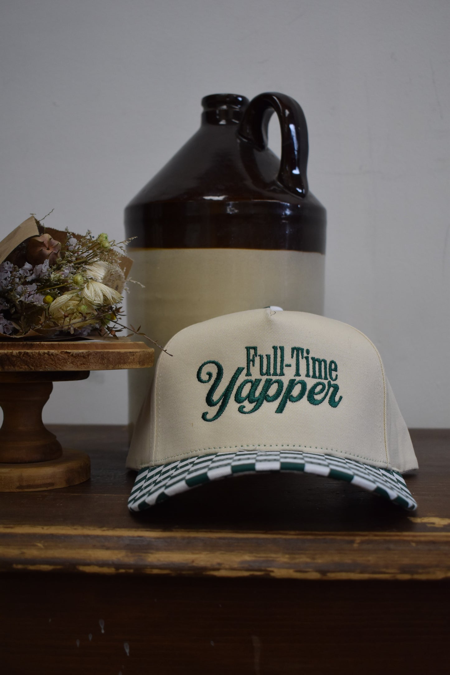 ‘Full Time Yapper’ Checkered Canvas Hat