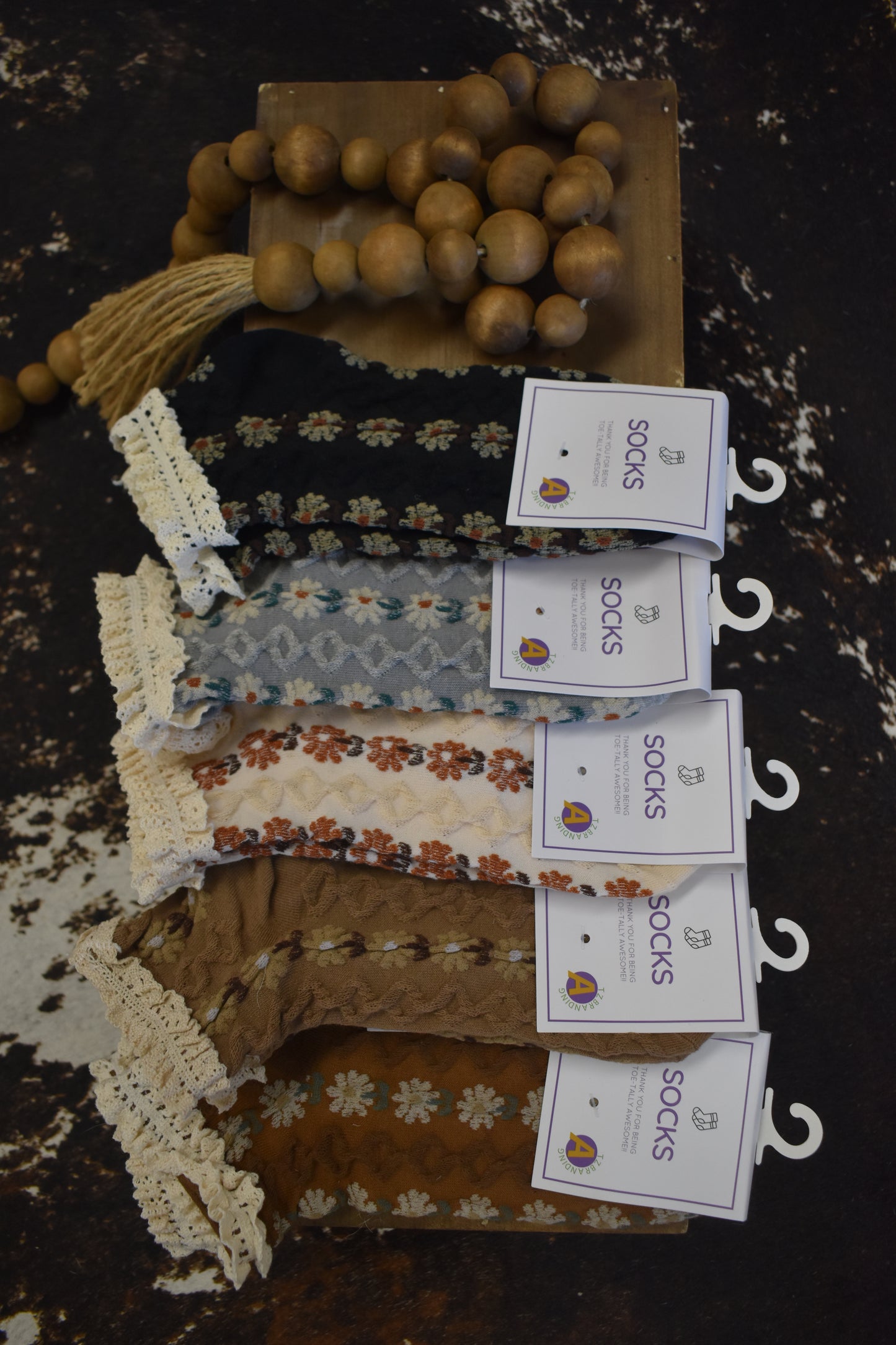 Floral & Lace Crew Socks