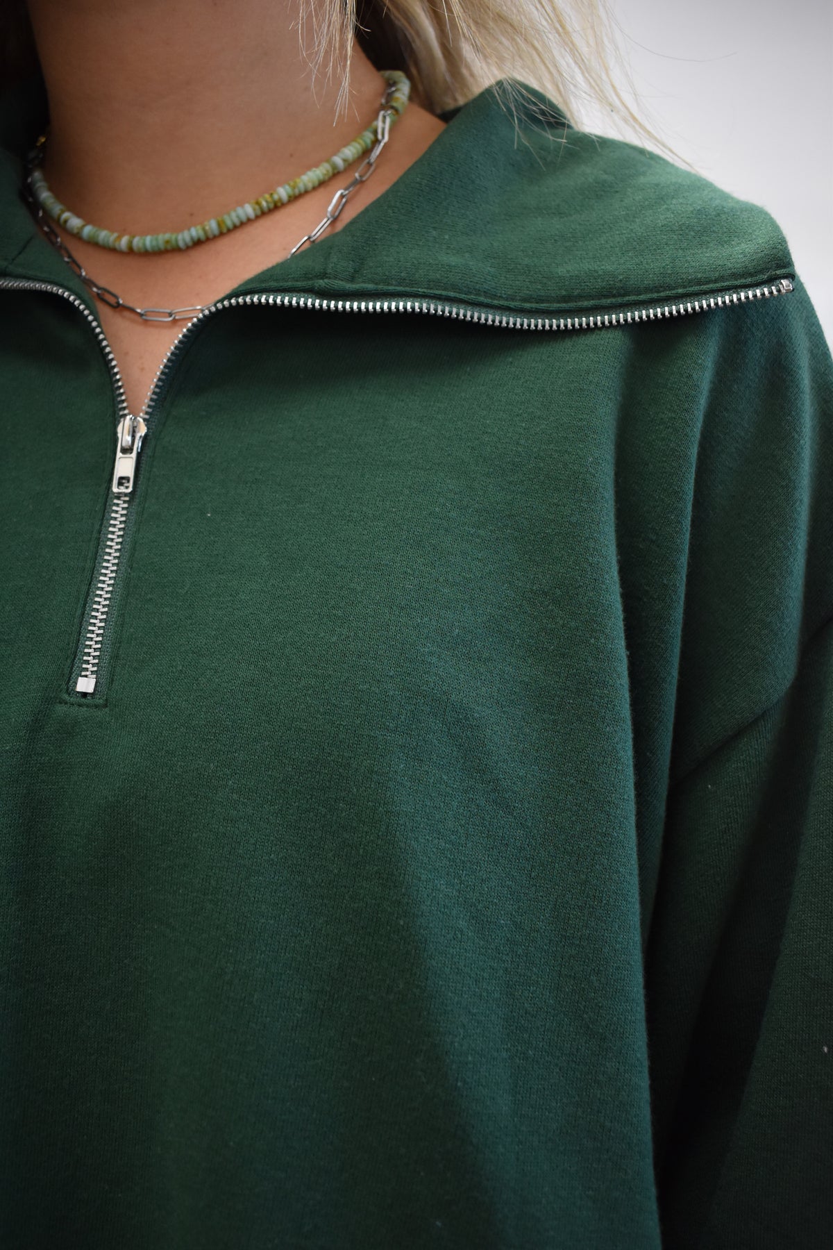 Hunter Green Open-Back Pullover