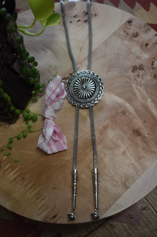 Silver Concho Bolo Tie