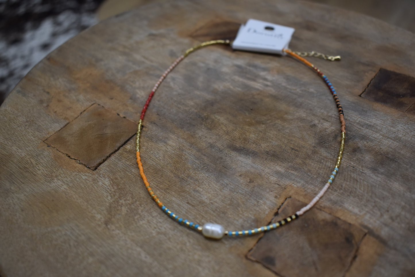 Round Stone Beaded Necklace
