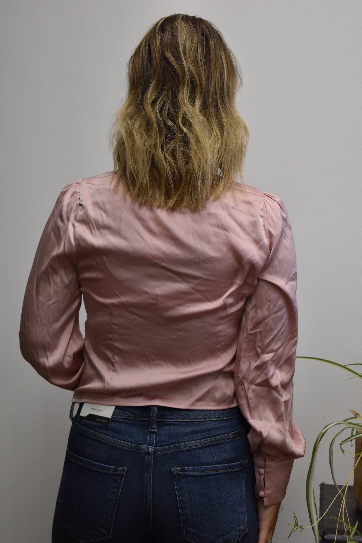 Baby Pink Satin Blouse
