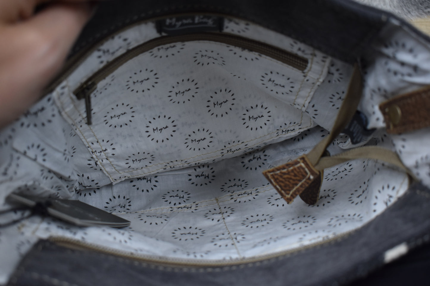 Charcoal Azure & Cowhide Crossbody