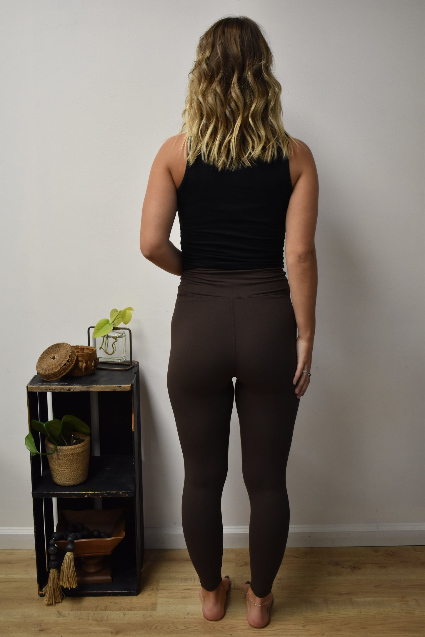 Brown Yoga Crossover Leggings
