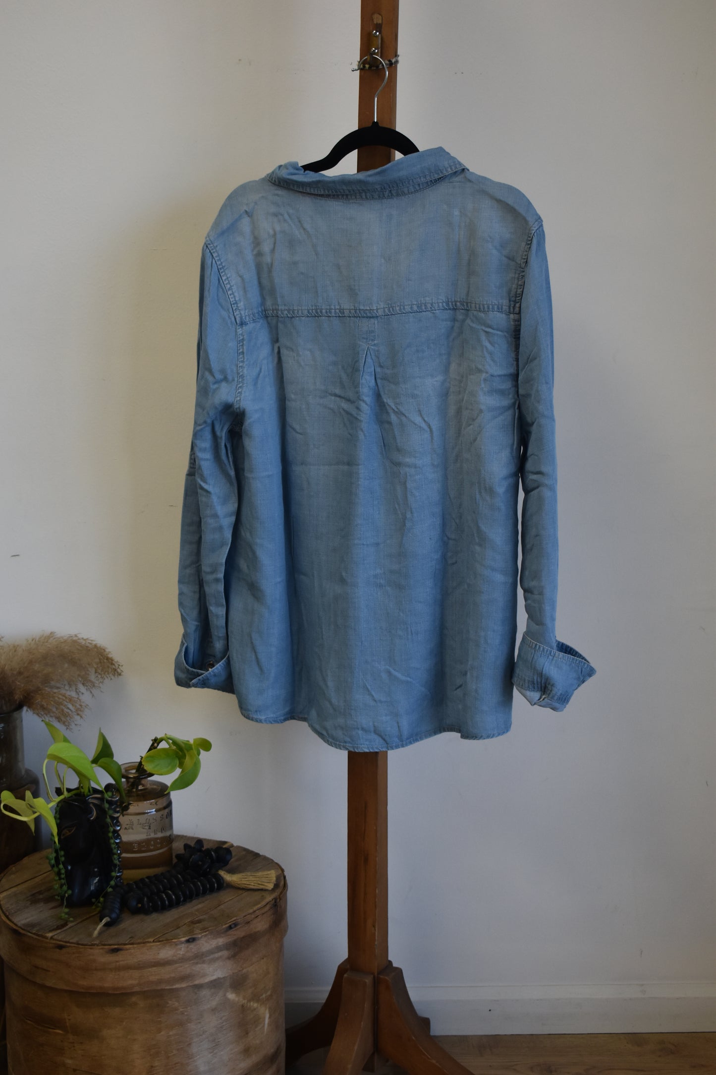 PLUS Denim Button Up Long Sleeve