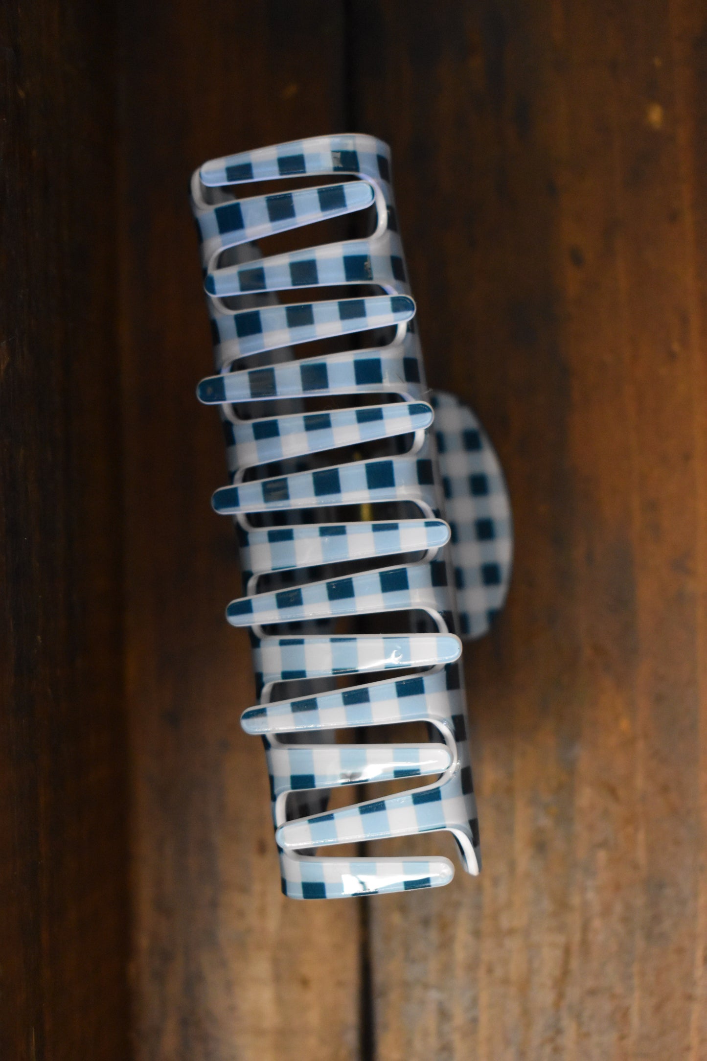 Blue Gingham Claw Clip