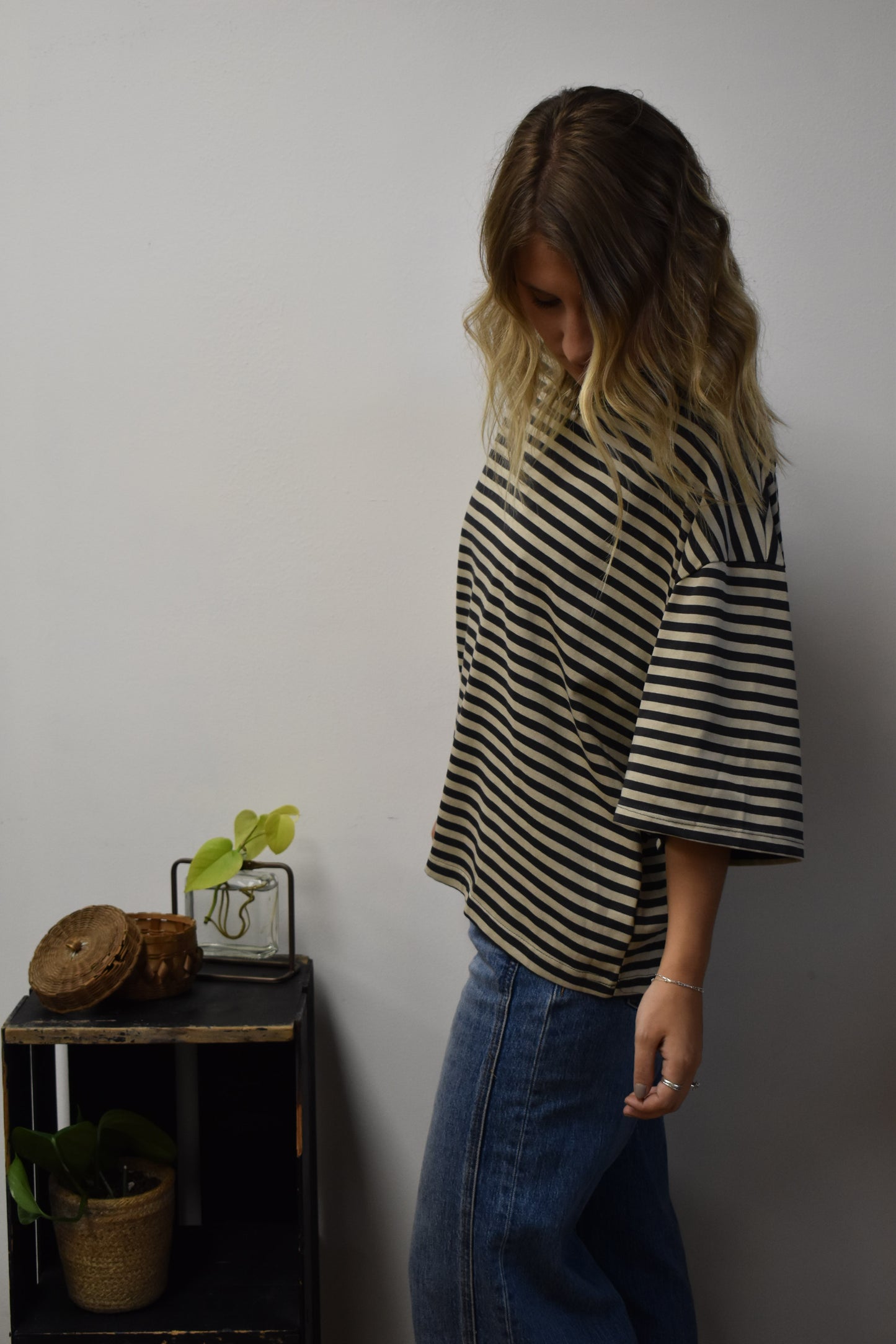 Lena Striped Boxy Tee