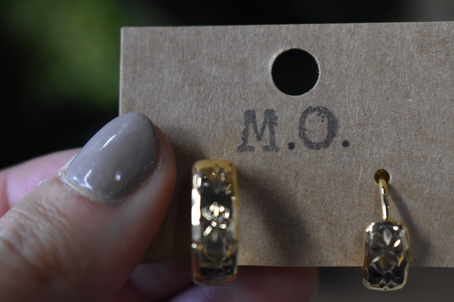 Textured North Star Huggie Hoop Earrings