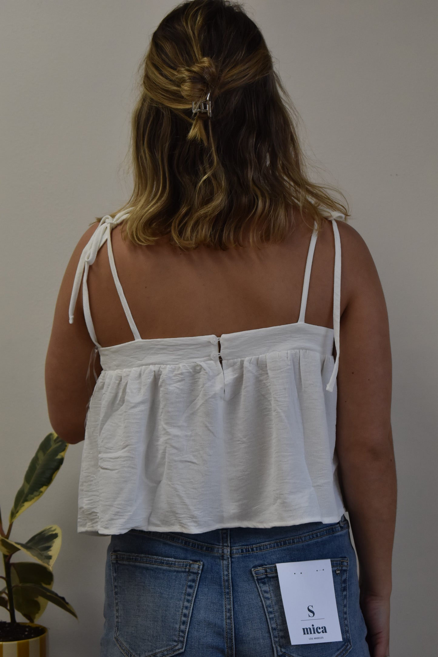 White Peplum Tank